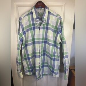 Alan Flusser button down striped‎ dress shirt.